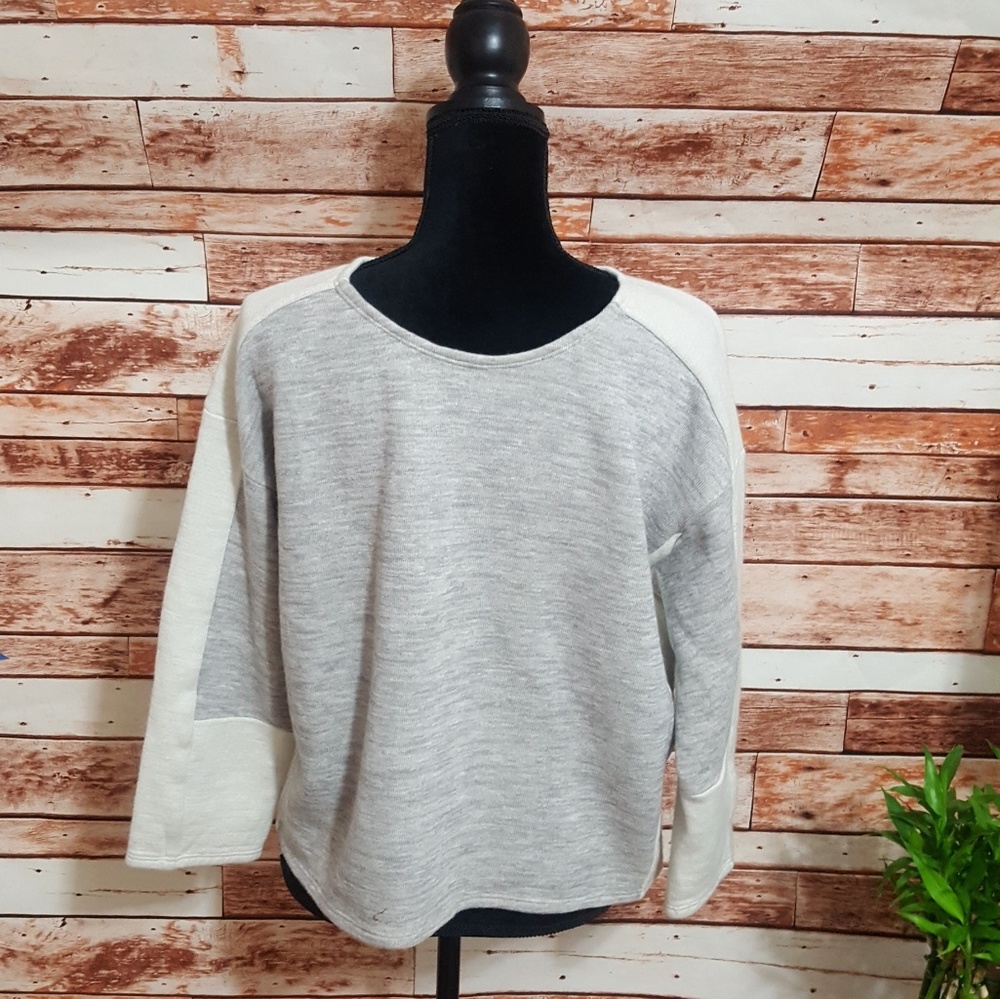 J.Crew Women's Heather Grey White Sweater